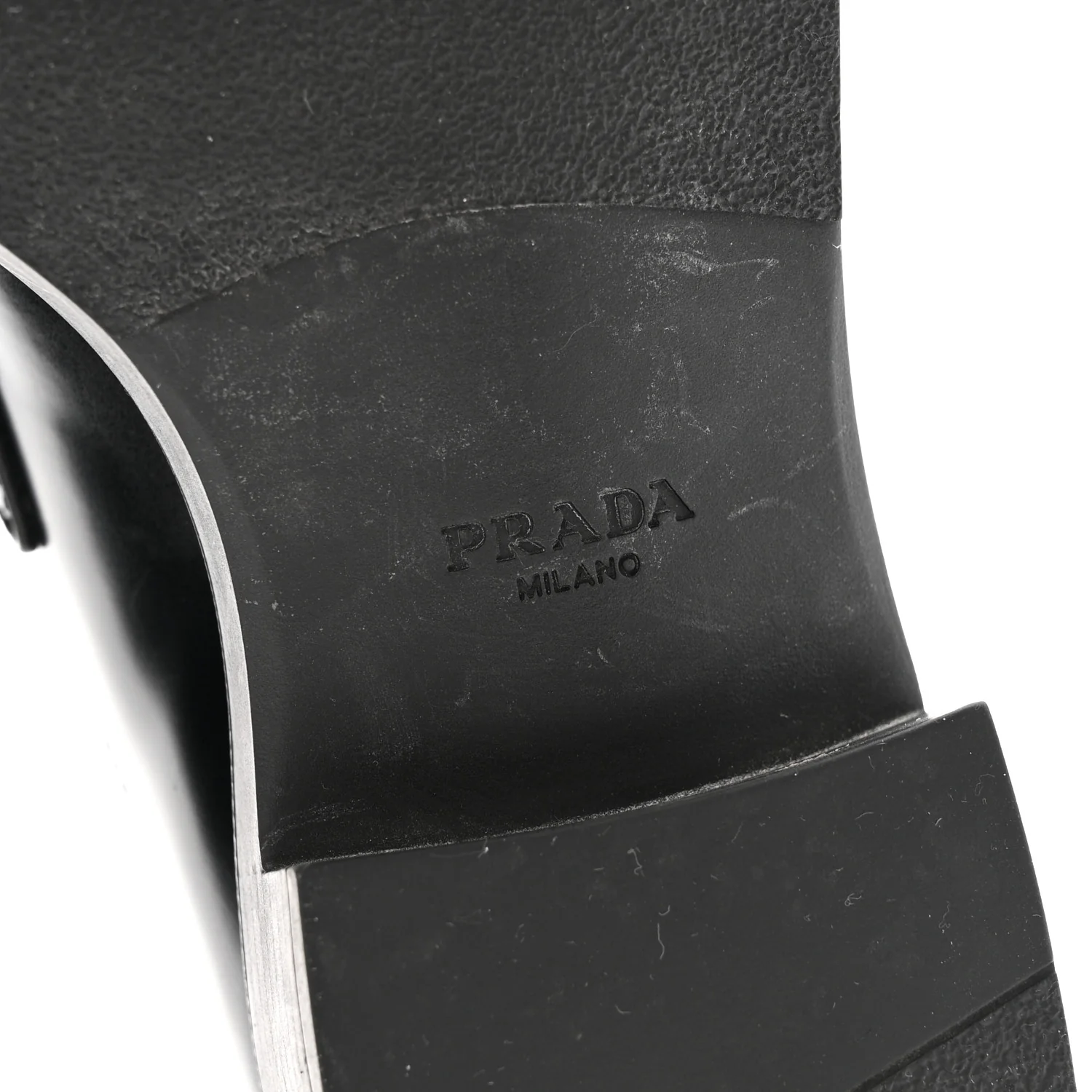 Spazzolato Metal Triangle Logo 50mm Loafers 37.5 Black - Image 8