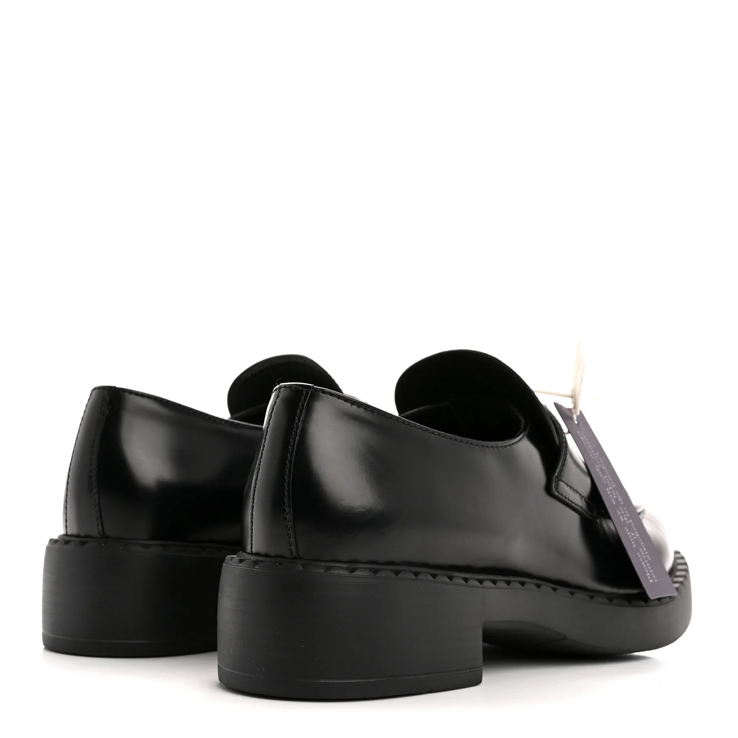 Spazzolato Metal Triangle Logo 50mm Loafers 40.5 Black - Image 5