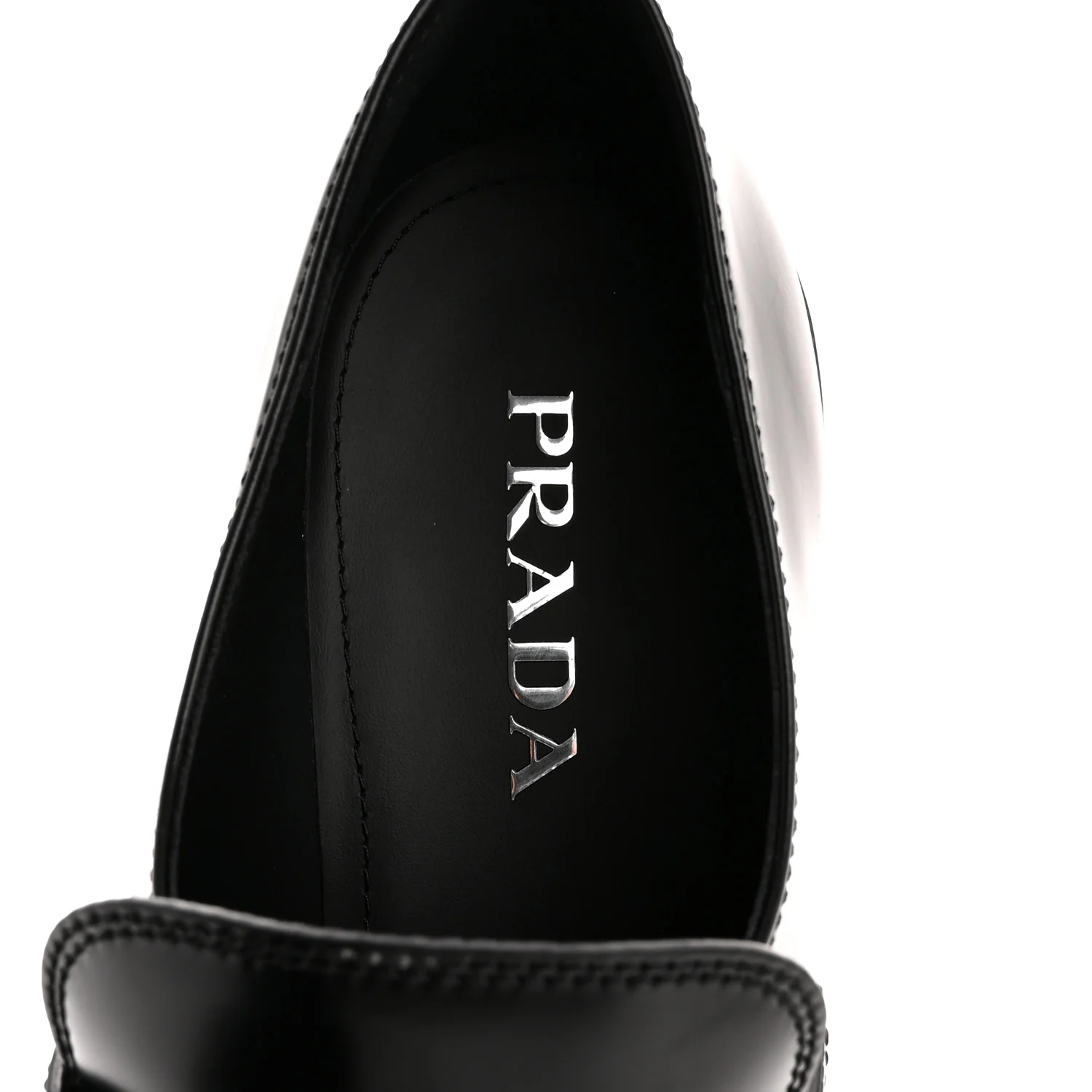 Spazzolato Metal Triangle Logo 50mm Loafers 40.5 Black - Image 7