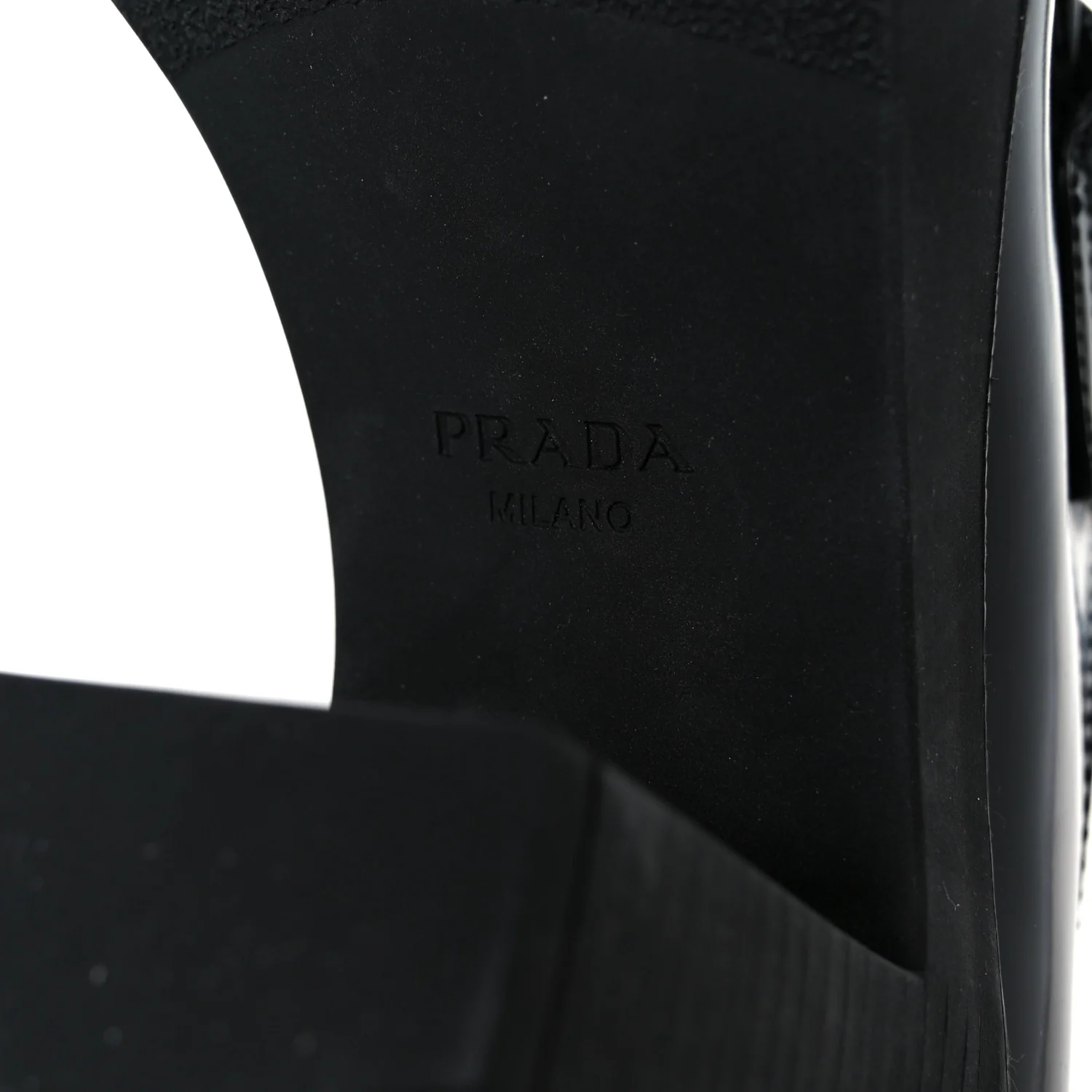 Spazzolato Metal Triangle Logo 85mm Loafers 40 Black - Image 9