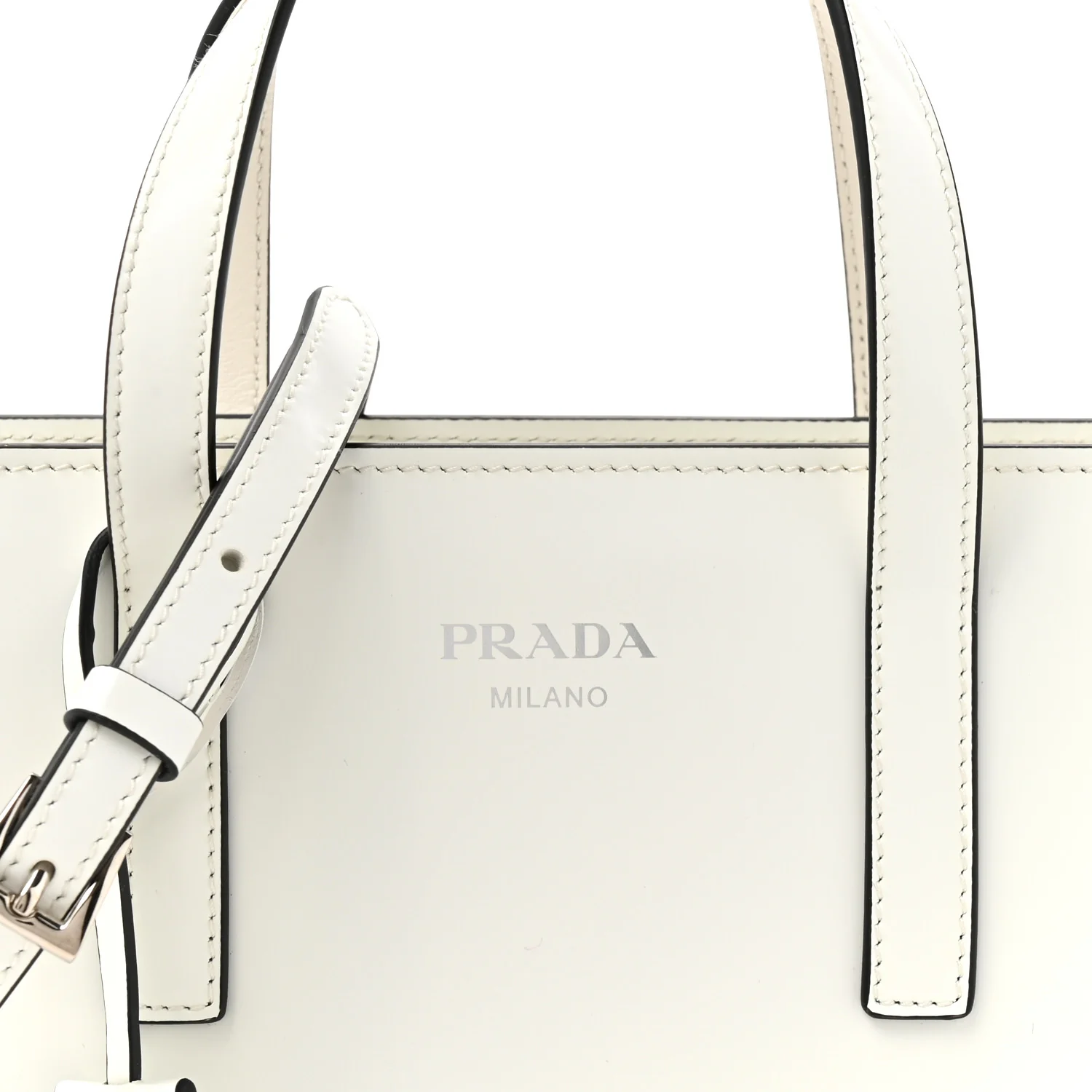 Spazzolato Mini Re-Edition 1995 Double Handle Handbag White - Image 7