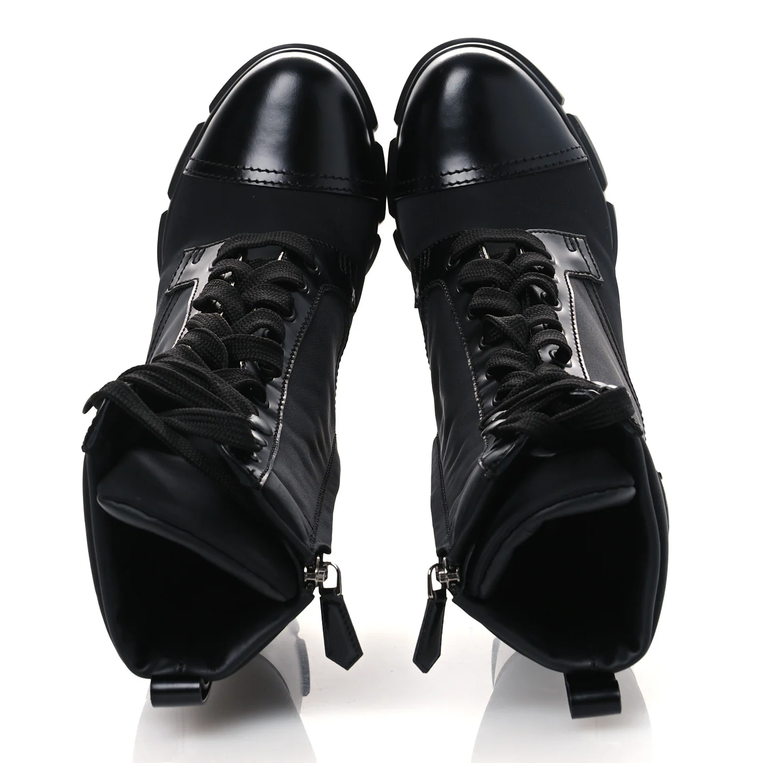 Spazzolato Re-Nylon Metal Triangle Logo 110mm Ankle Boots 36.5 Black - Image 2