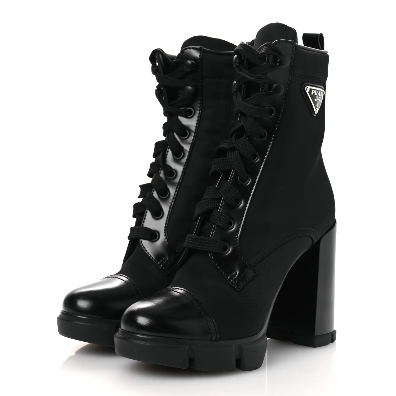 Spazzolato Re-Nylon Metal Triangle Logo 110mm Ankle Boots 36.5 Black - Image 4