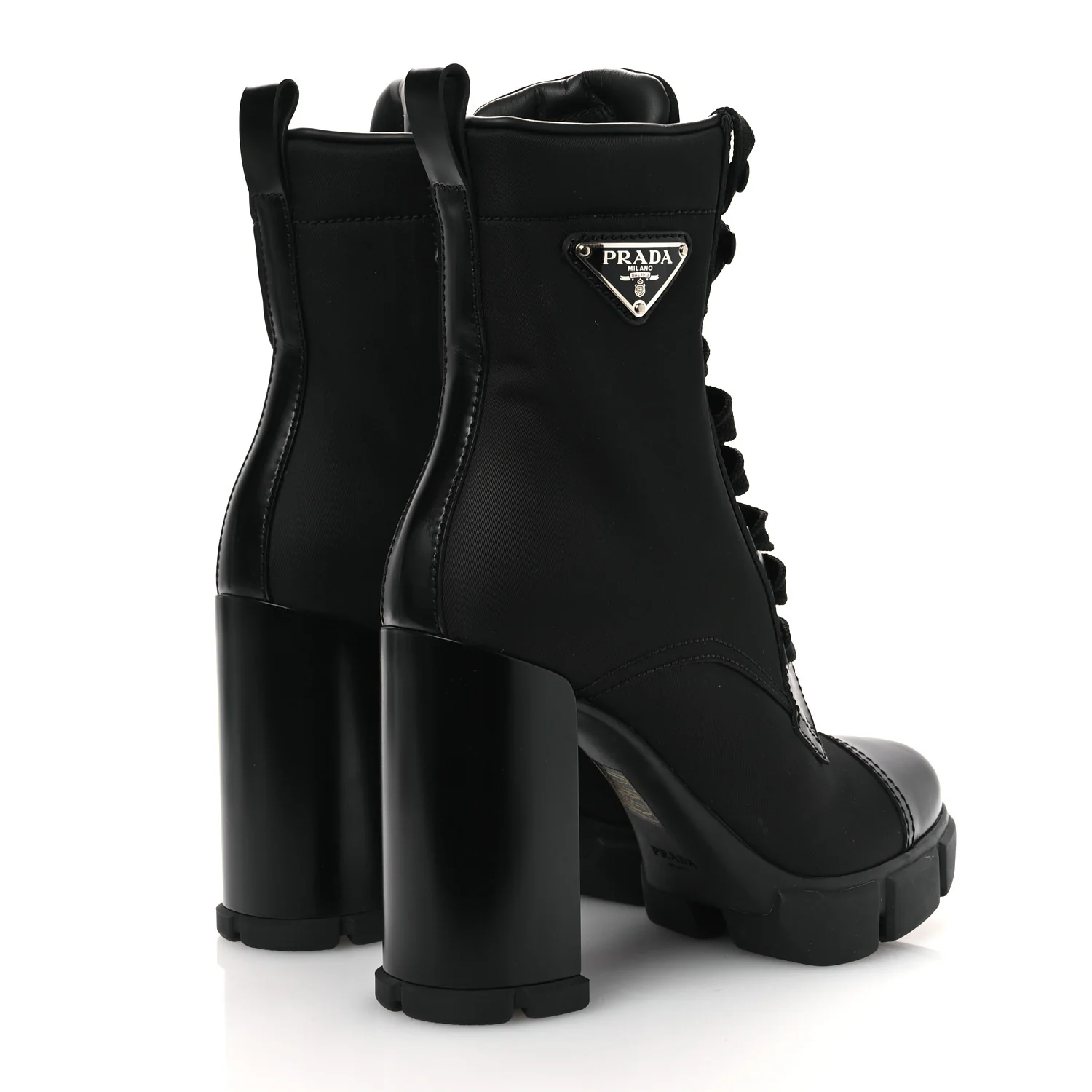 Spazzolato Re-Nylon Metal Triangle Logo 110mm Ankle Boots 36.5 Black - Image 5