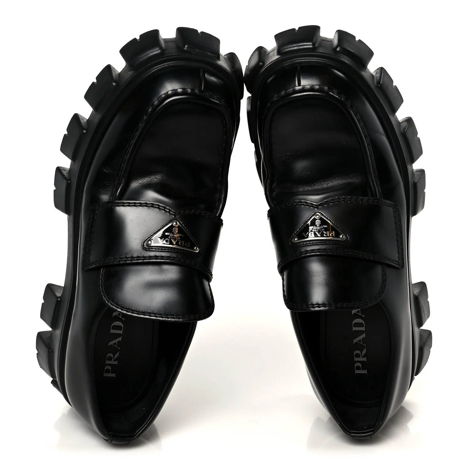 Spazzolato Rois Metal Triangle Logo Mens Monolith 60mm Loafers 8.5 Black - Image 2