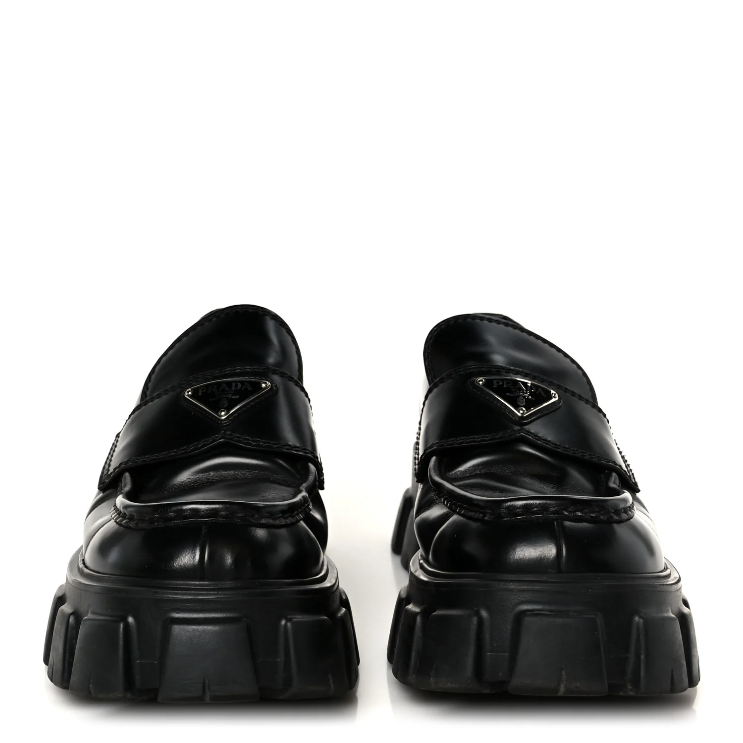 Spazzolato Rois Metal Triangle Logo Mens Monolith 60mm Loafers 8.5 Black - Image 3