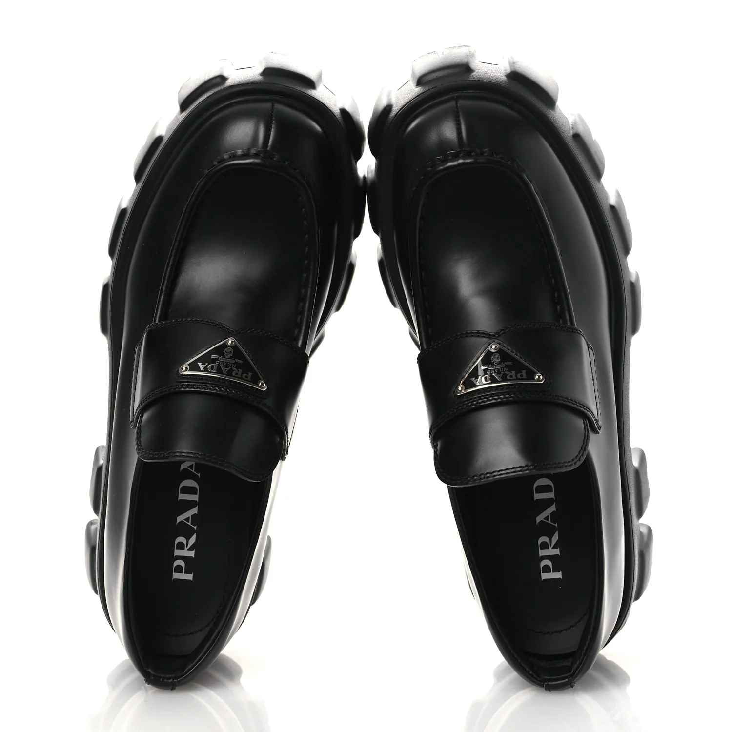 Spazzolato Rois Metal Triangle Logo Monolith 55mm Loafers 39 Black - Image 2
