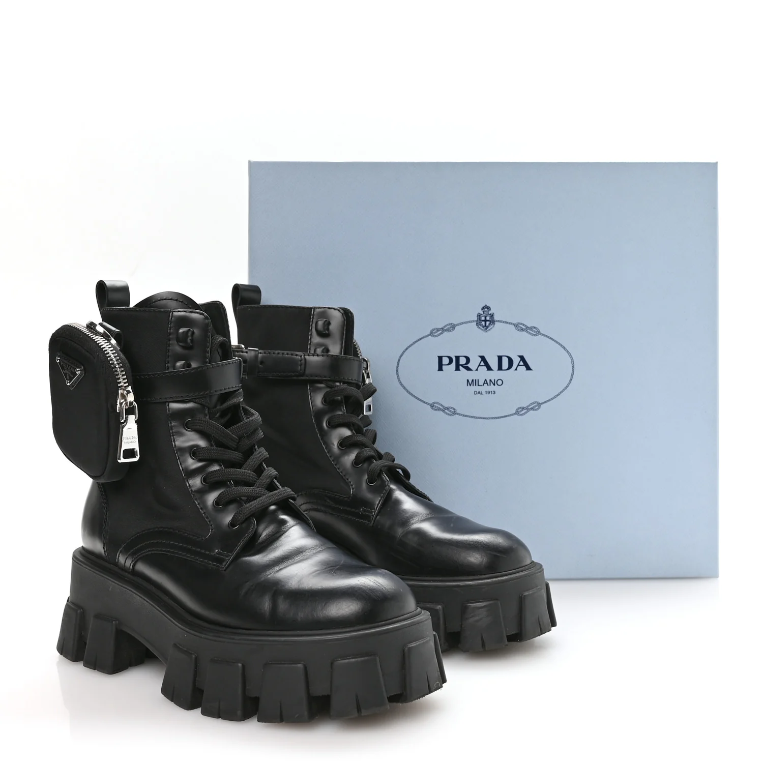 Spazzolato Rois Nylon Metal Triangle Logo Monolith Pouch Pocket 55mm Boots 37 Black - Image 15