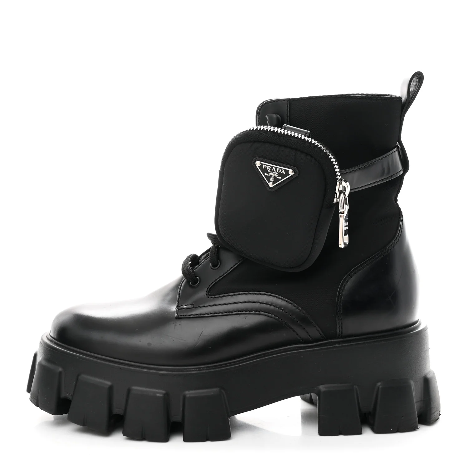 Spazzolato Rois Nylon Metal Triangle Logo Monolith Pouch Pocket 55mm Boots 39 Black