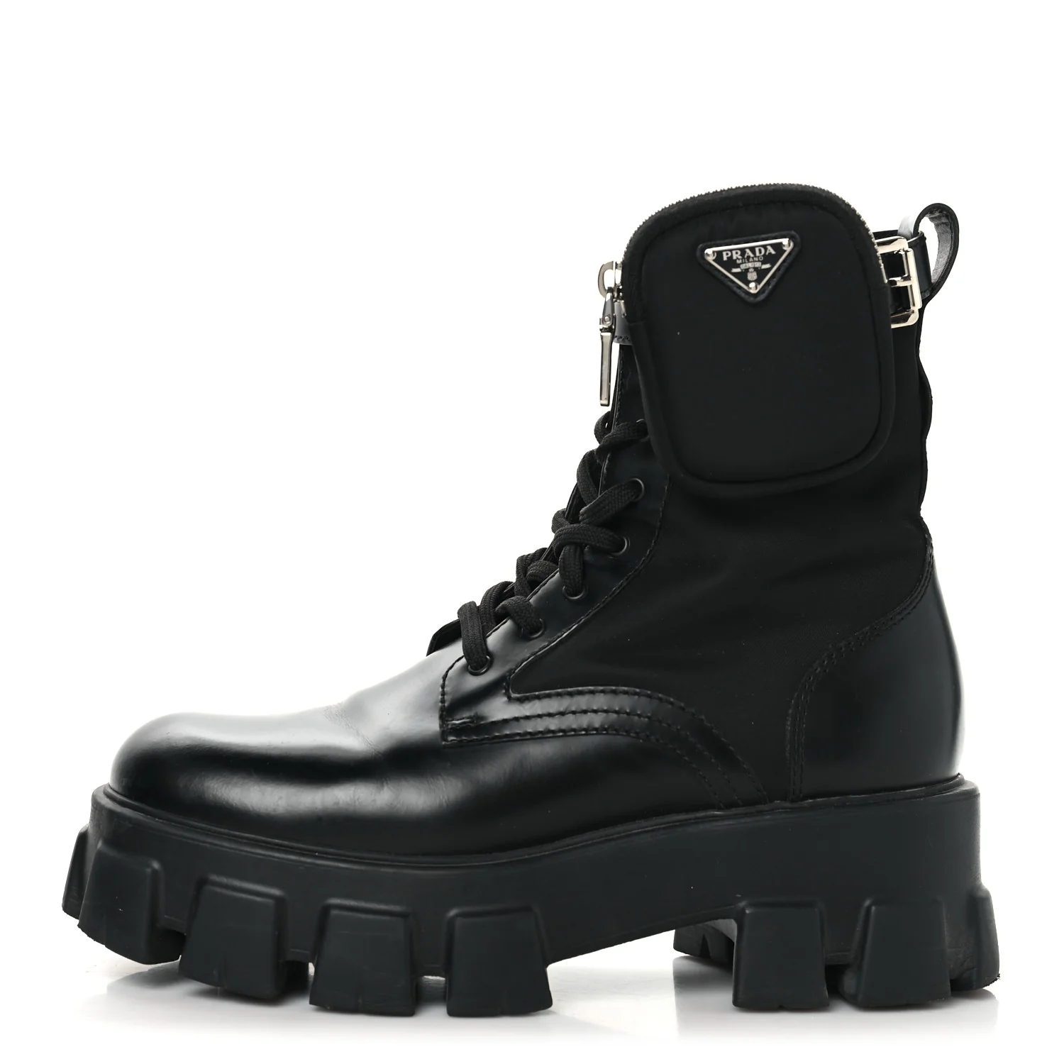 Spazzolato Rois Nylon Metal Triangle Logo Monolith Pouch Pocket 55mm Boots 39 Black