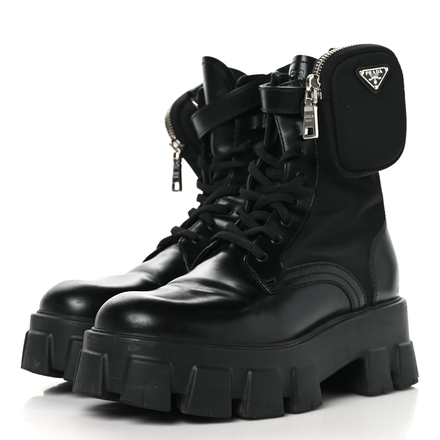 Spazzolato Rois Nylon Metal Triangle Logo Monolith Pouch Pocket 55mm Boots 39 Black - Image 3