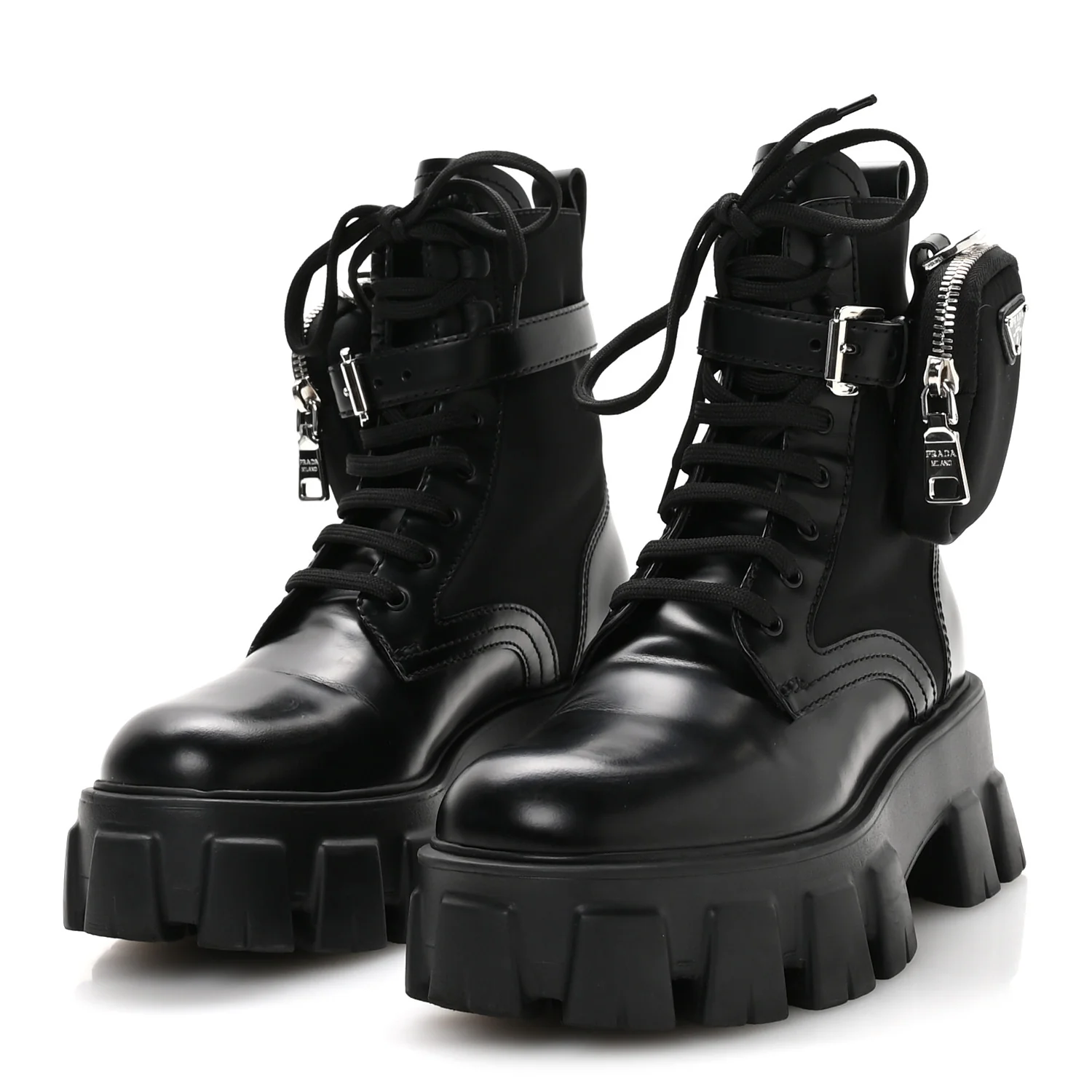 Spazzolato Rois Re-Nylon Metal Triangle Logo Monolith Pouch Pocket 55mm Boots 35.5 Black - Image 4