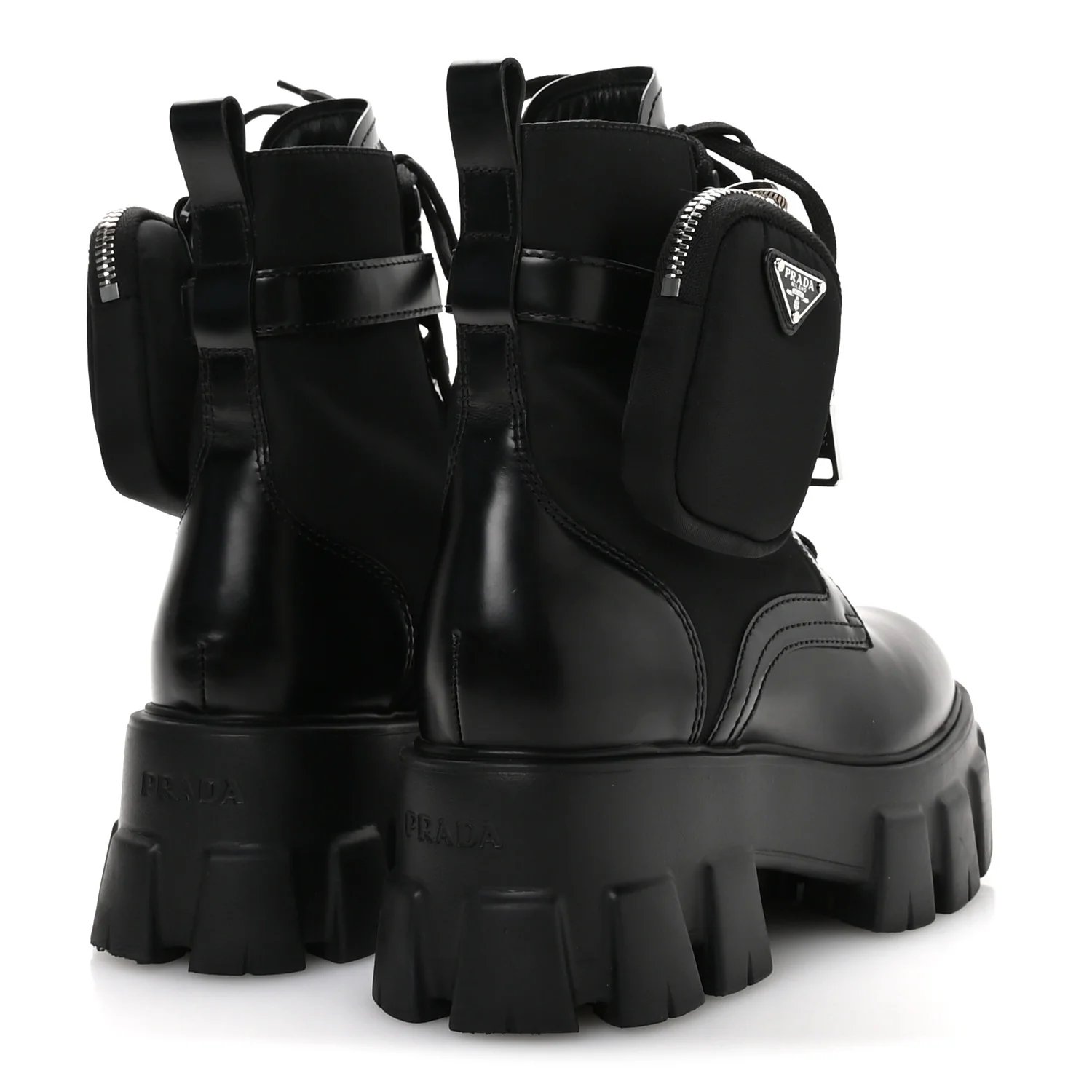 Spazzolato Rois Re-Nylon Metal Triangle Logo Monolith Pouch Pocket 55mm Boots 35.5 Black - Image 5