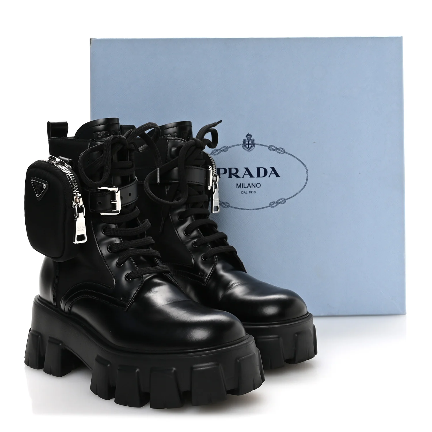 Spazzolato Rois Re-Nylon Metal Triangle Logo Monolith Pouch Pocket 55mm Boots 35.5 Black - Image 9
