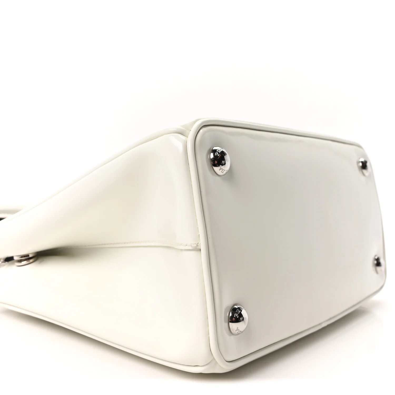 Spazzolato Small Galleria Double Zip Tote White Black - Image 9