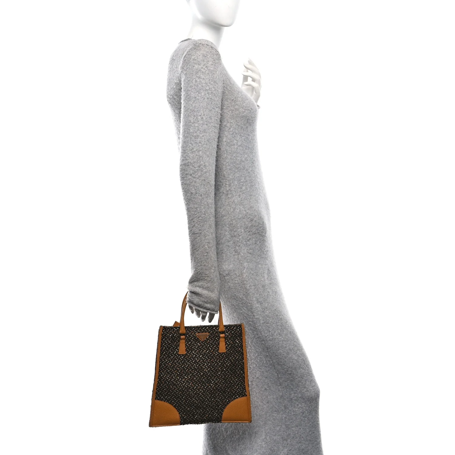 Stuoia Tweed Cinghiale Tote Marrone - Image 2