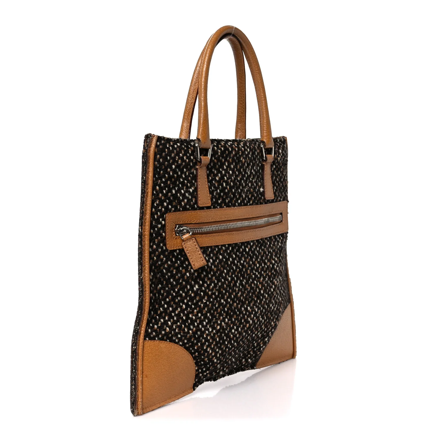 Stuoia Tweed Cinghiale Tote Marrone - Image 3