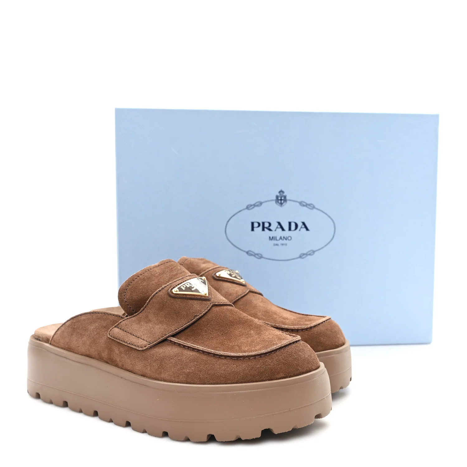 Suede Scamosciato Flatform Mules 39 Cacao - Image 9