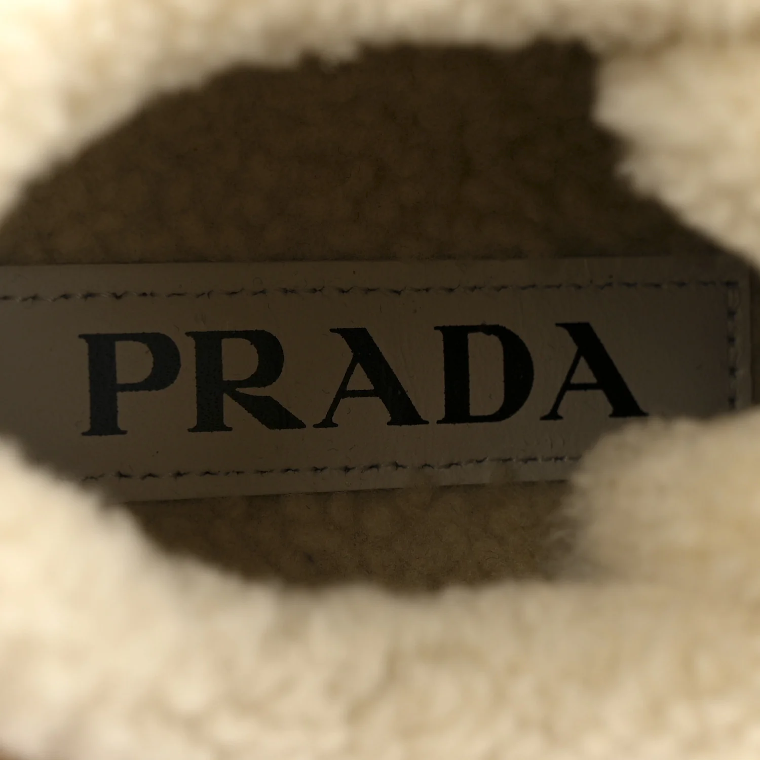 Suede Shearling Triangle Logo Downtown Sneakers 40 Ecru - Image 7