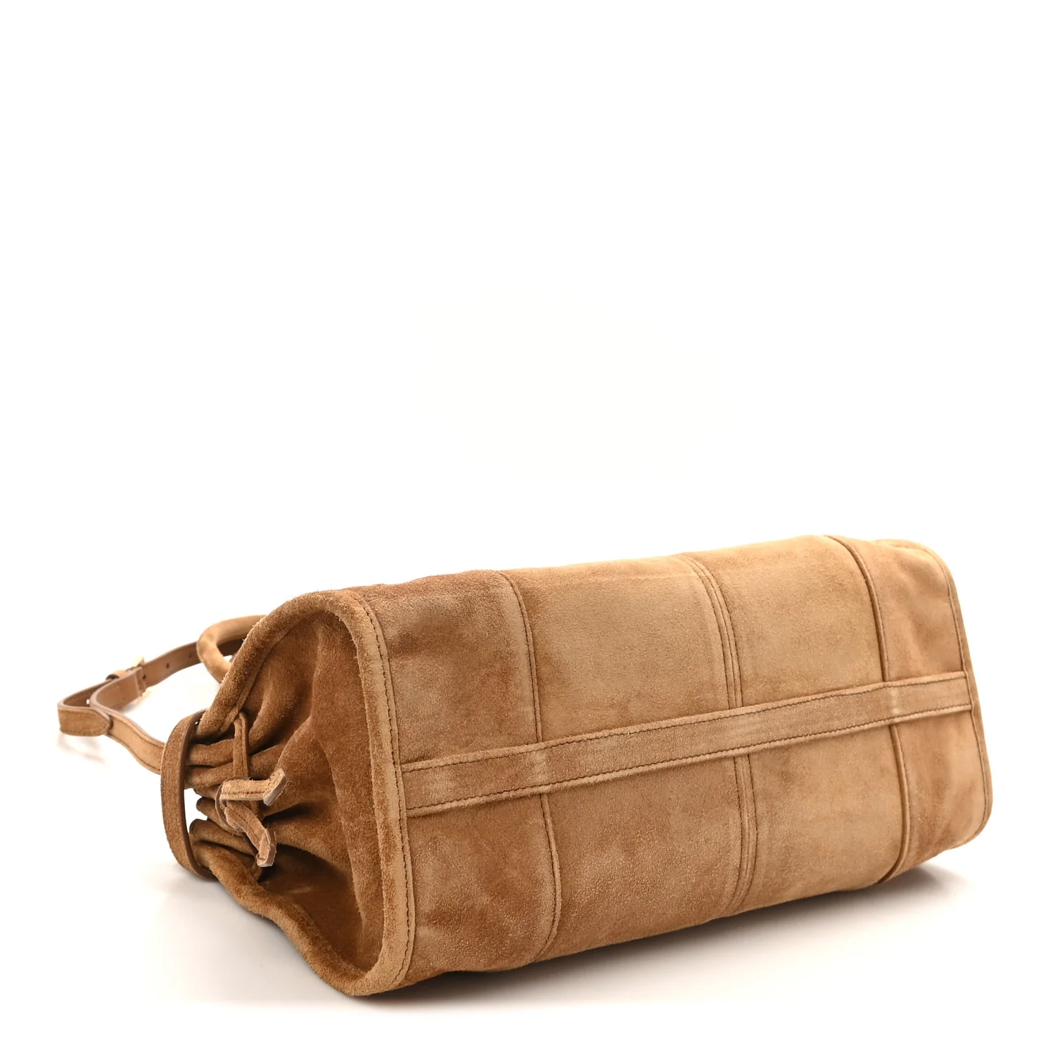 Suede Triangle Medium Bonnie Shoulder Bag Cacao - Image 4