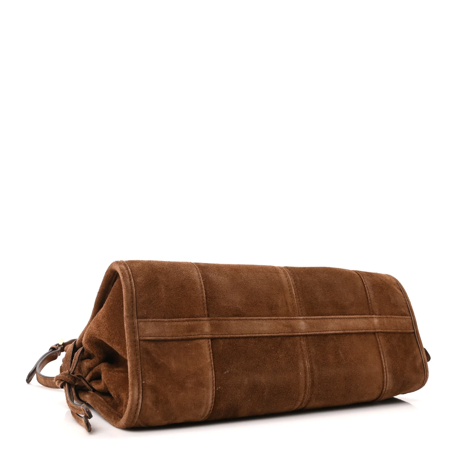 Suede Triangle Medium Bonnie Shoulder Bag Cacao - Image 4