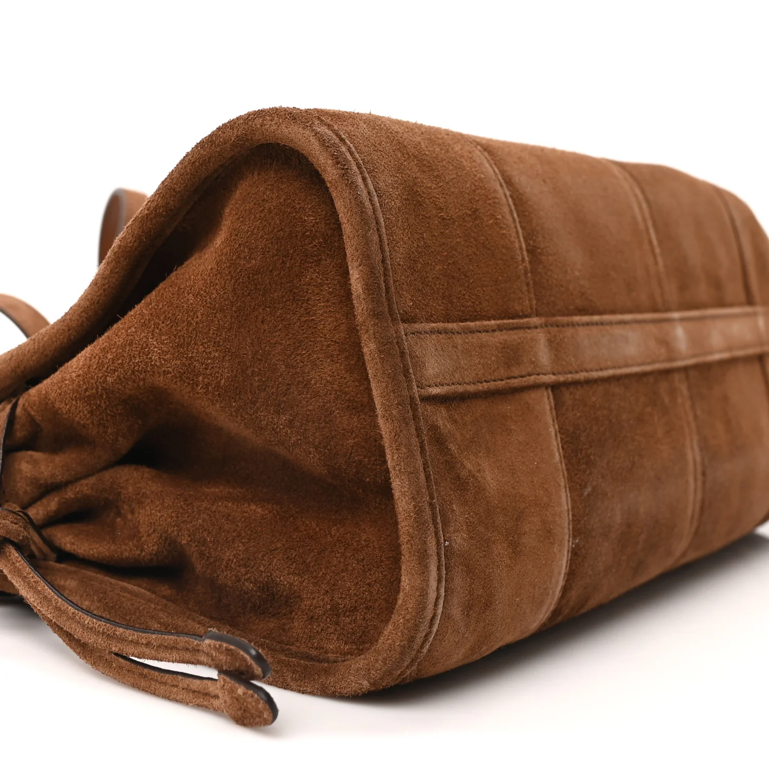 Suede Triangle Medium Bonnie Shoulder Bag Cacao - Image 9