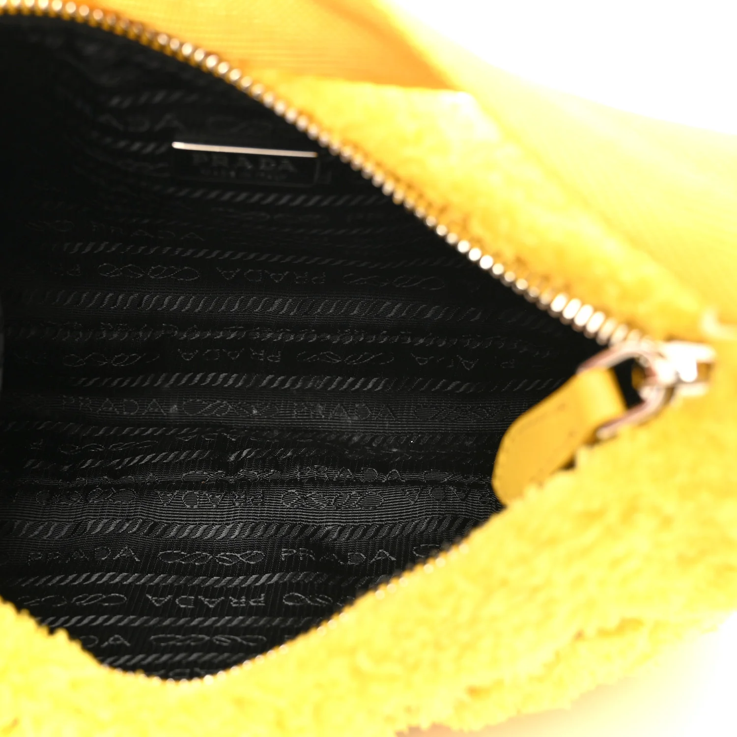 Terry Cloth Mini Re-Edition 2000 Bag Giallo Black - Image 5