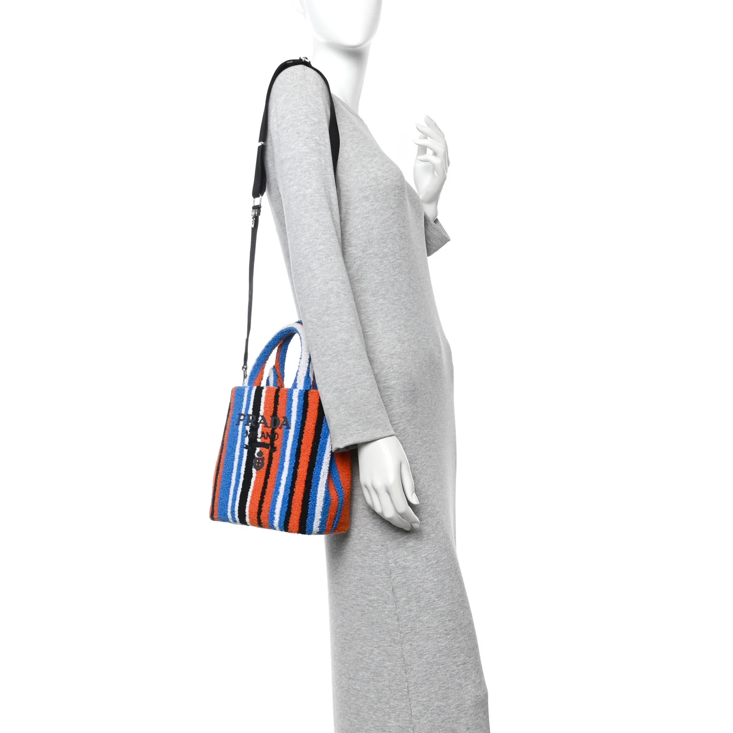 Terry Cloth Small Stripe Tote Arancio - Image 2