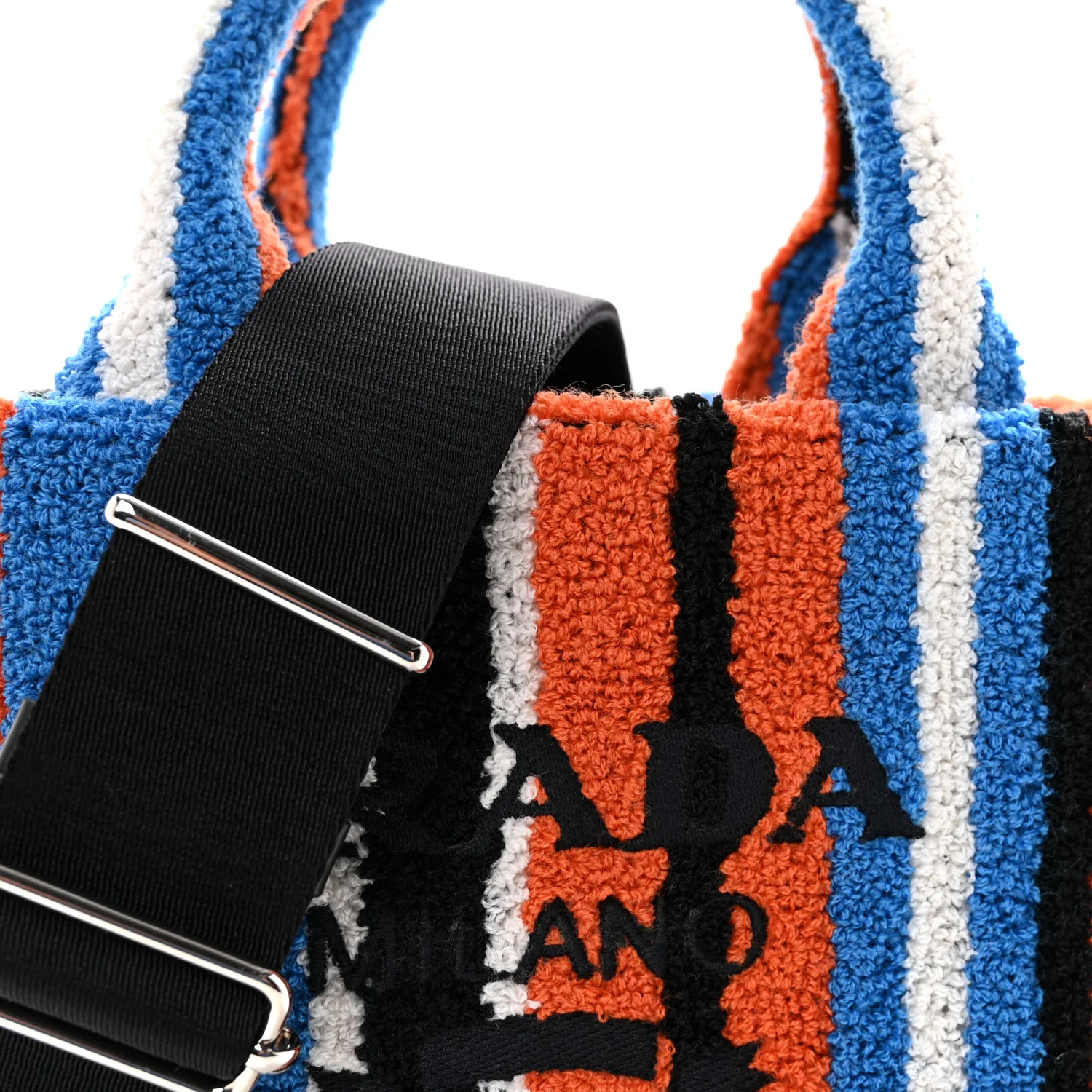 Terry Cloth Small Stripe Tote Arancio - Image 7