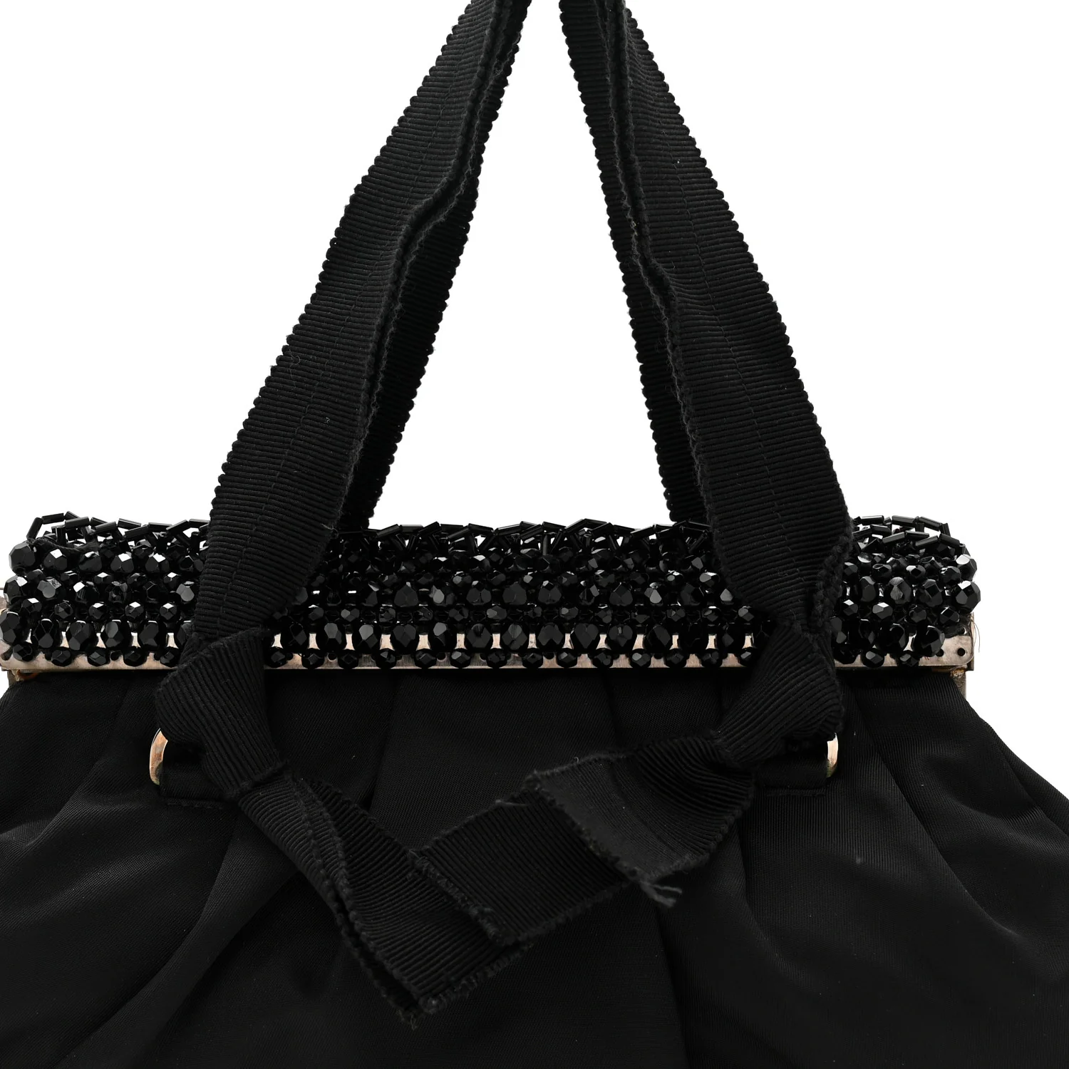 Tessuto Nylon Bead Evening Bag Black - Image 8
