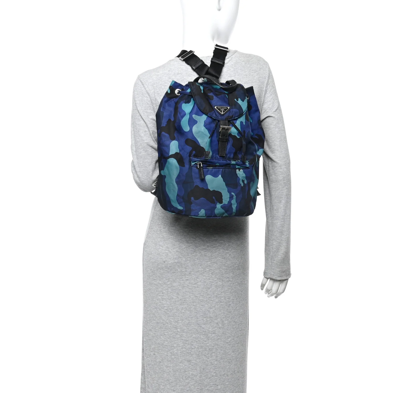 Tessuto Nylon Camouflage Print Backpack Royal - Image 2