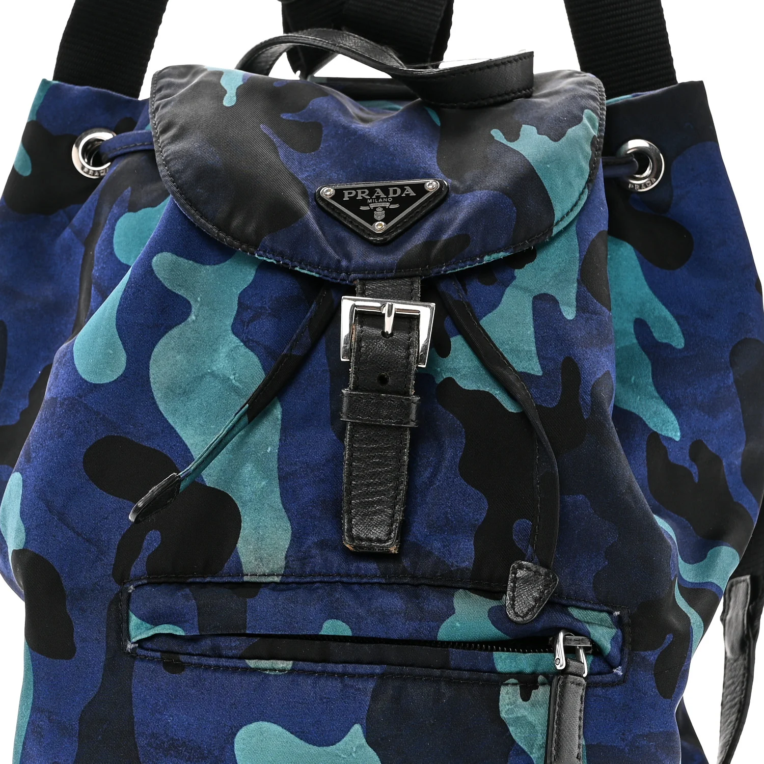 Tessuto Nylon Camouflage Print Backpack Royal - Image 7