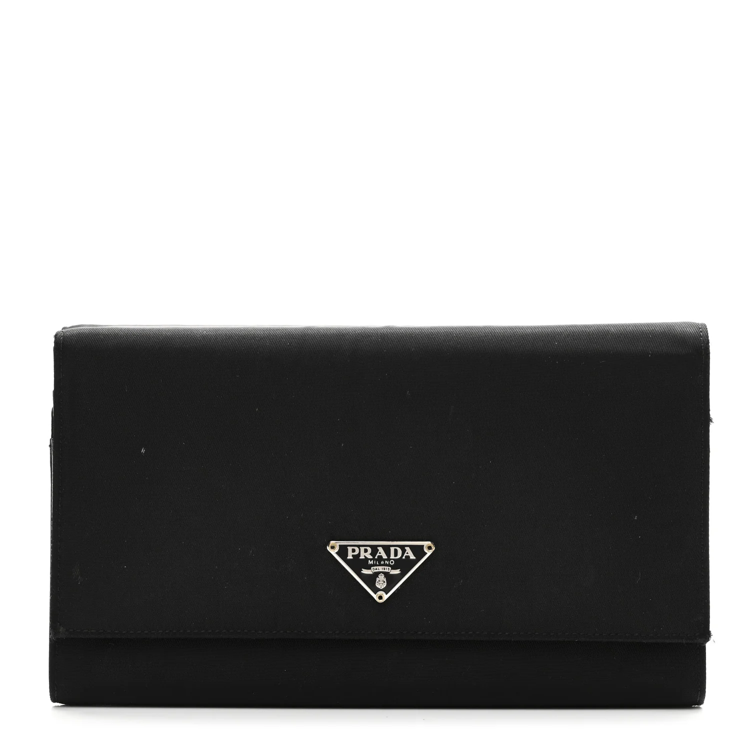 Tessuto Nylon Continental Flap Wallet Black