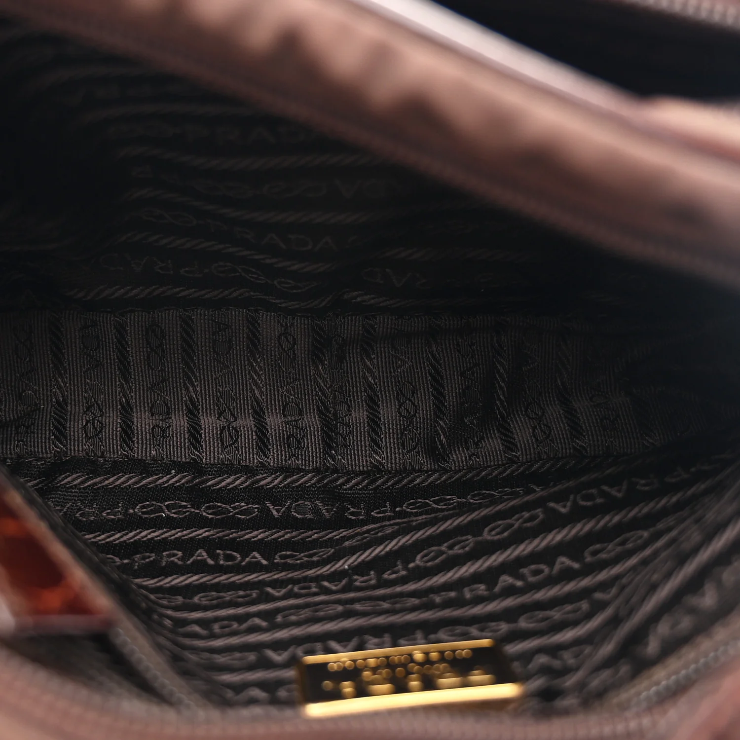 Tessuto Nylon Crocodile Embossed Crossbody Brown - Image 6