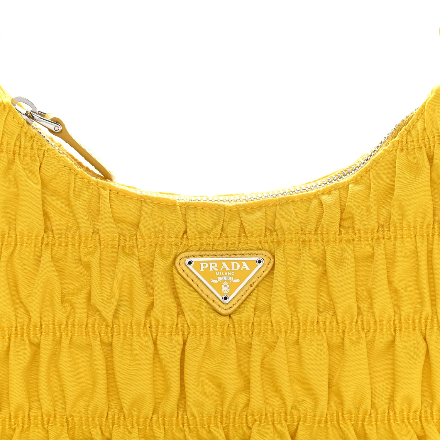 Tessuto Nylon Gaufre Shoulder Bag Giallo - Image 14