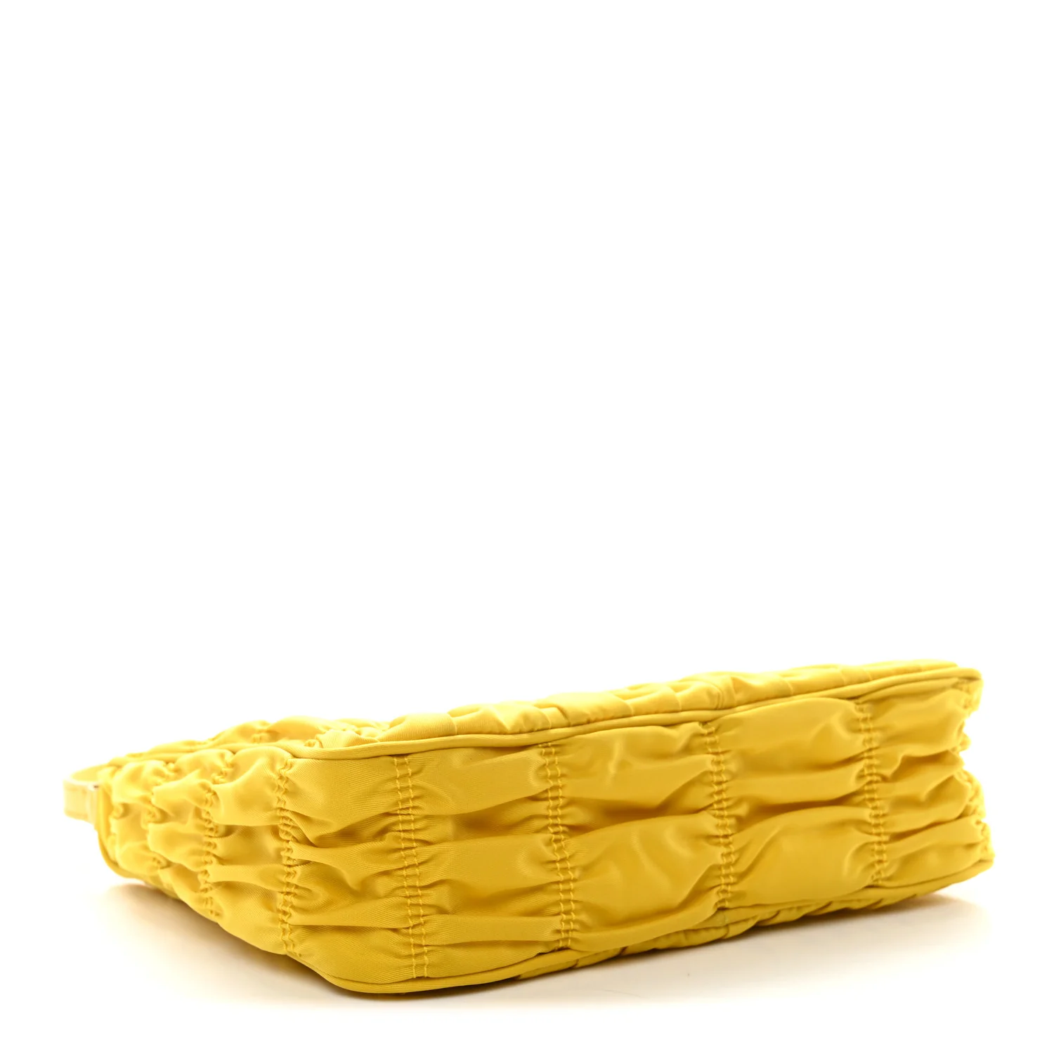 Tessuto Nylon Gaufre Shoulder Bag Giallo - Image 7