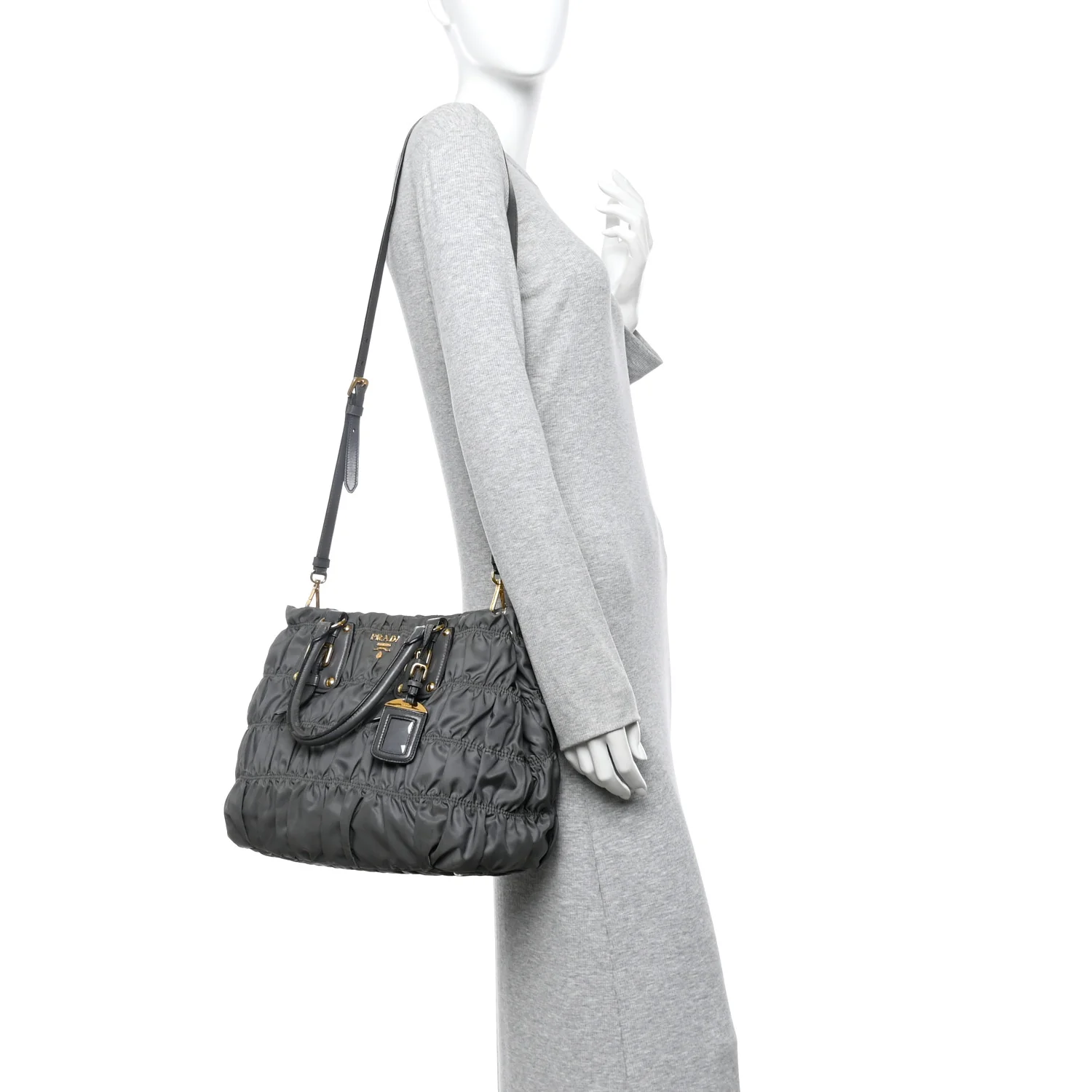 Tessuto Nylon Gaufre Tote Ardesia - Image 2
