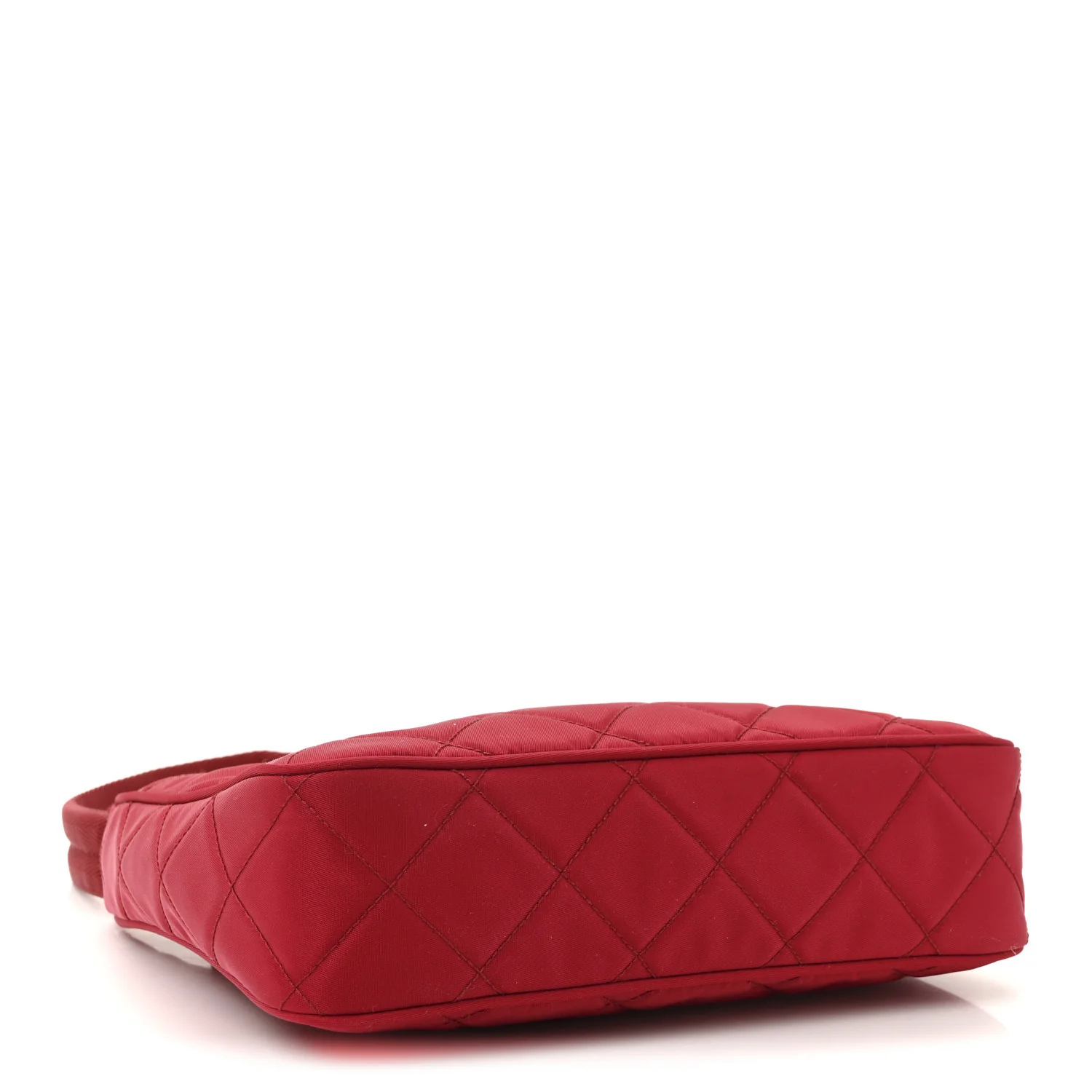 Tessuto Nylon Impuntu Quilted Shoulder Bag Cherry - Image 4