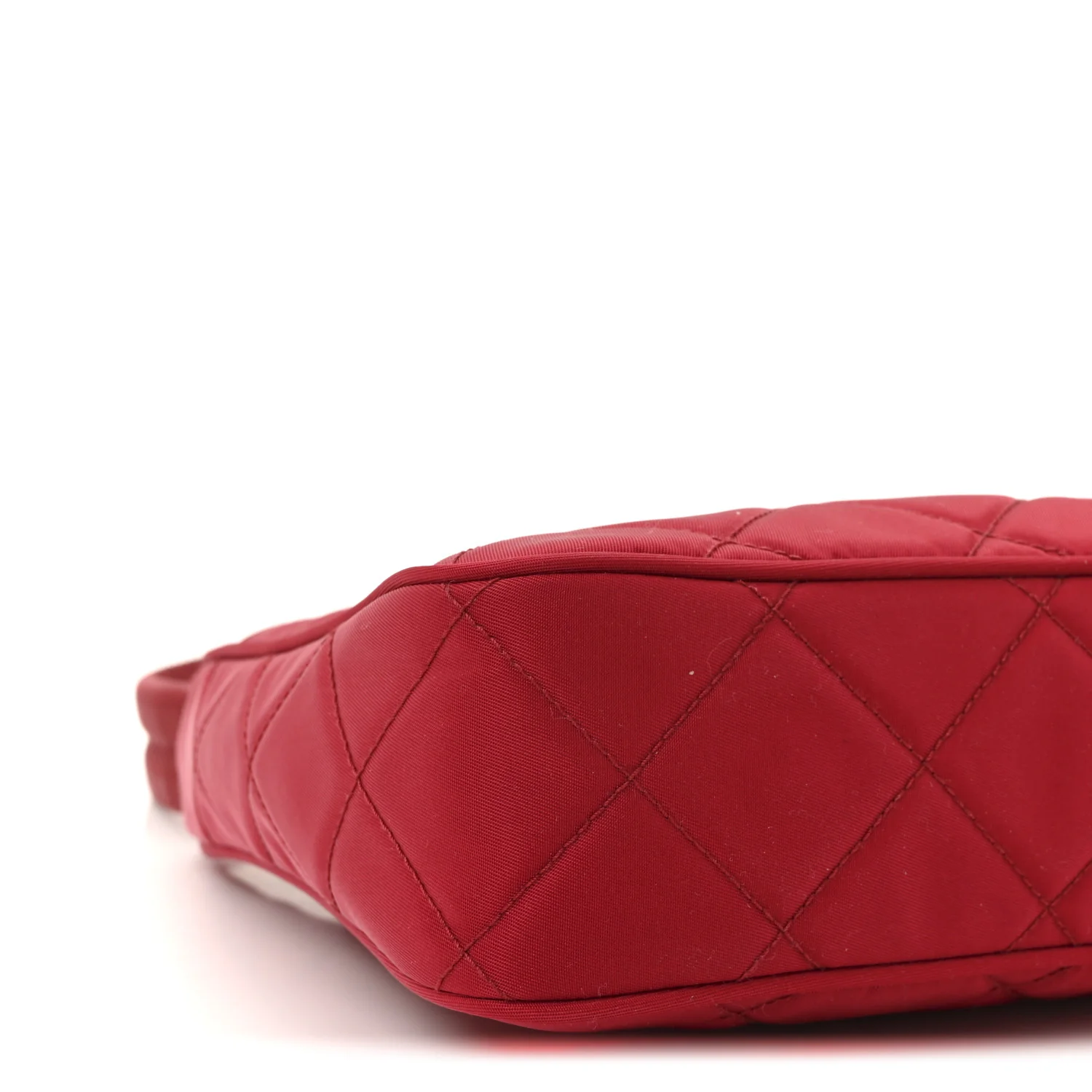 Tessuto Nylon Impuntu Quilted Shoulder Bag Cherry - Image 8