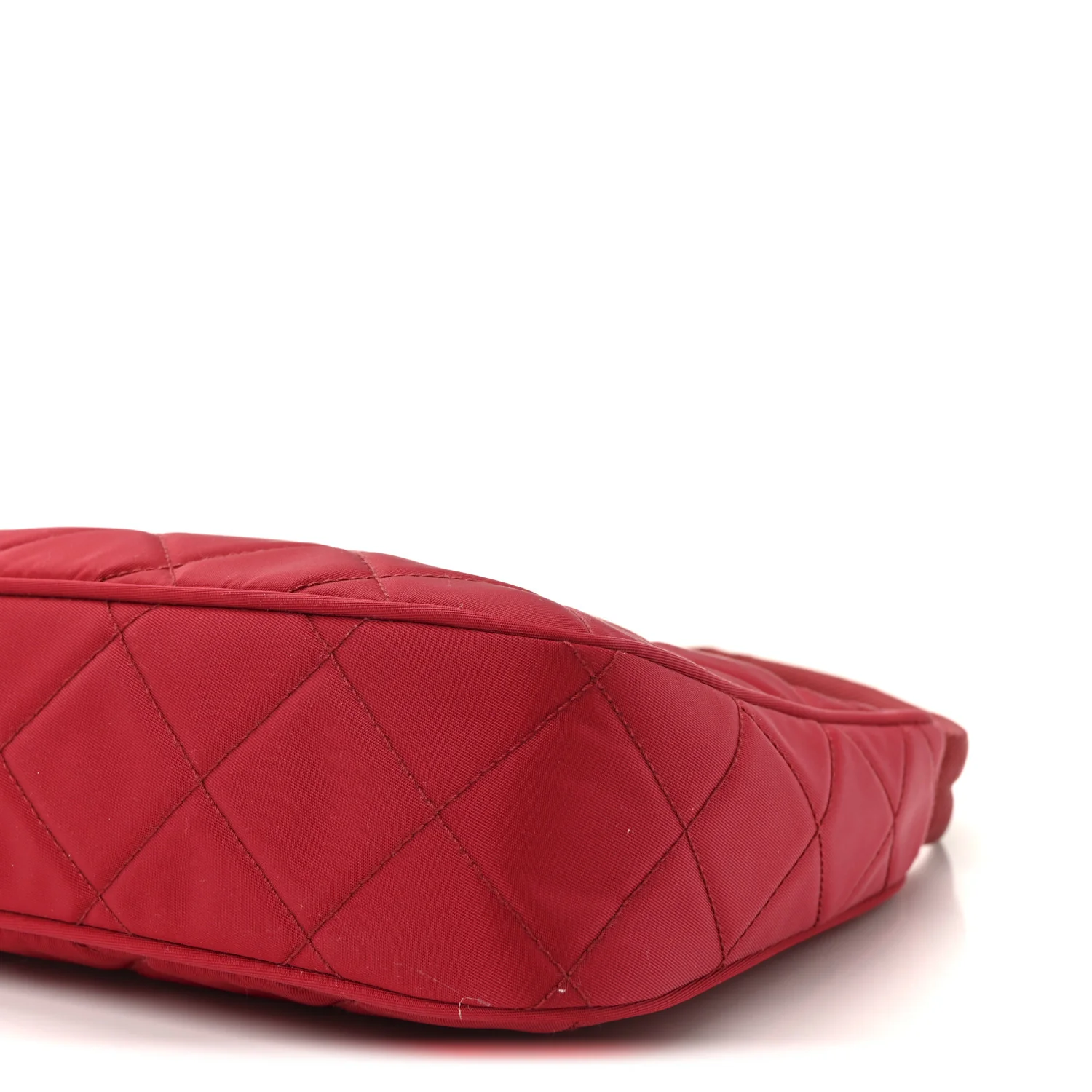 Tessuto Nylon Impuntu Quilted Shoulder Bag Cherry - Image 9