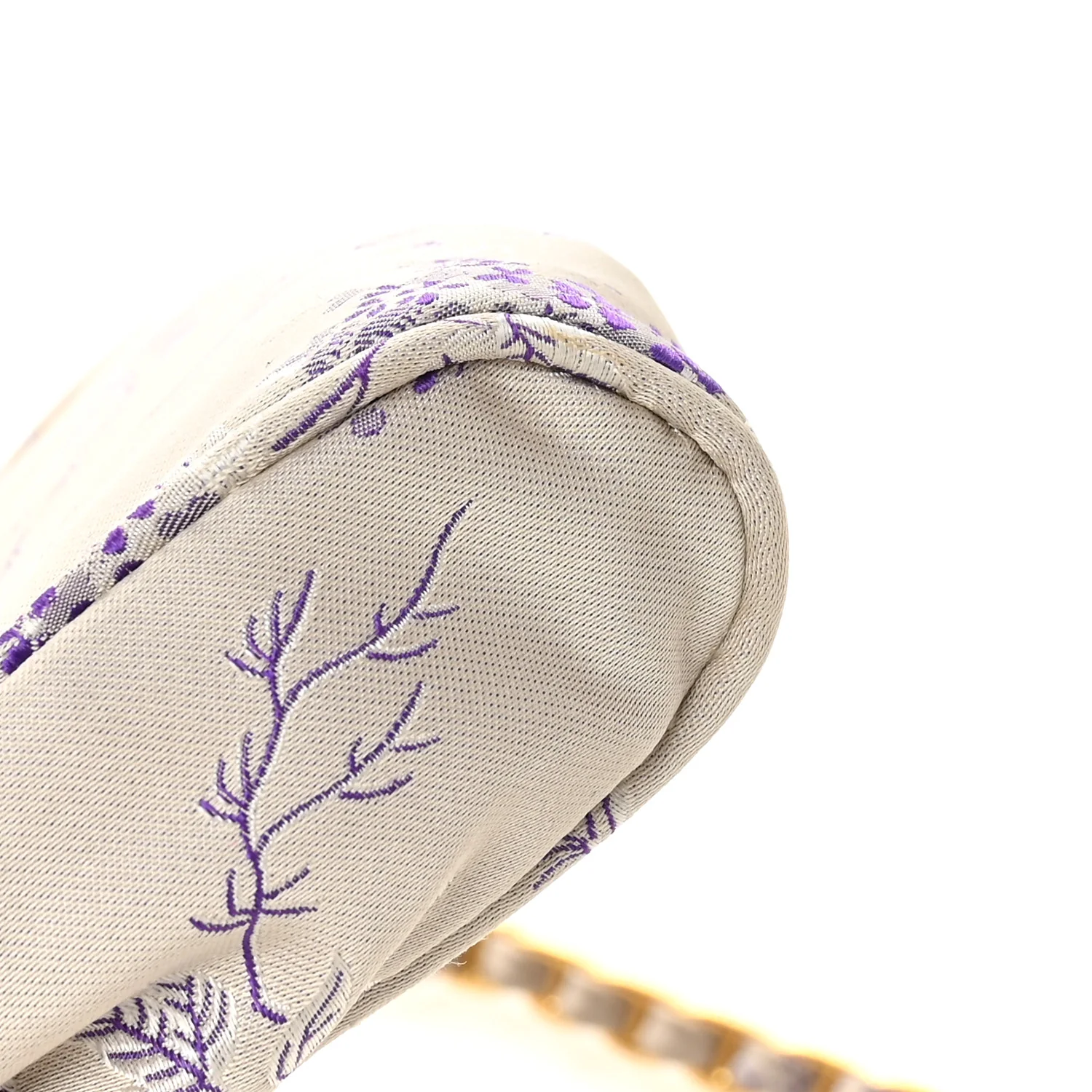 Tessuto Nylon Jacquard Floral Print Shoulder Bag Glicine - Image 12