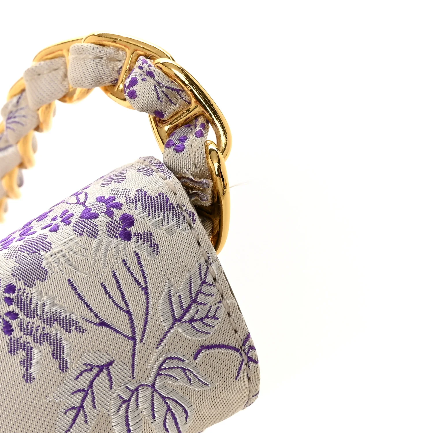 Tessuto Nylon Jacquard Floral Print Shoulder Bag Glicine - Image 13