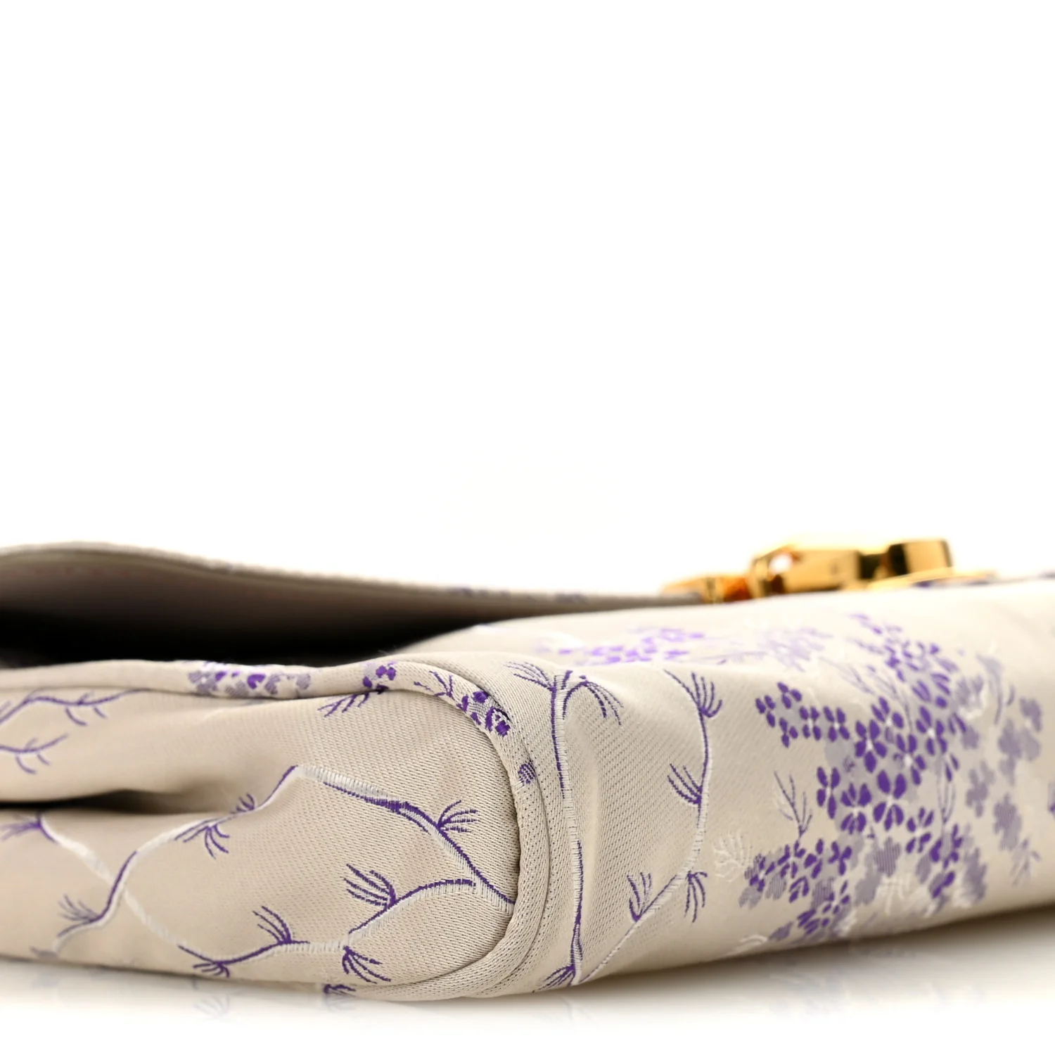Tessuto Nylon Jacquard Floral Print Shoulder Bag Glicine - Image 9