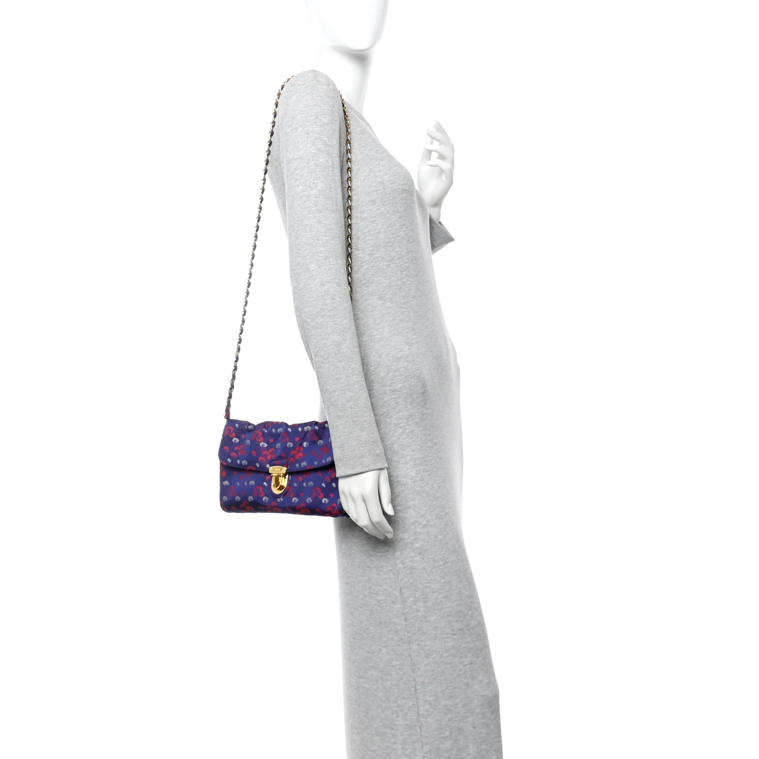 Tessuto Nylon Lurex Embroidered Flap Viola - Image 2