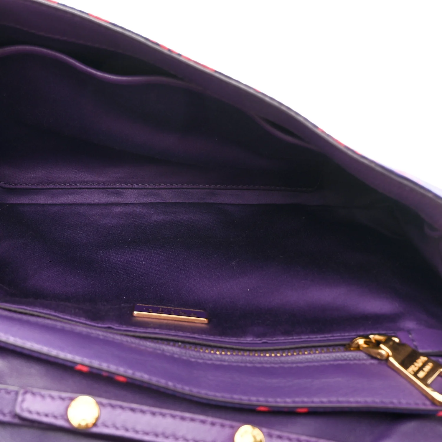 Tessuto Nylon Lurex Embroidered Flap Viola - Image 5