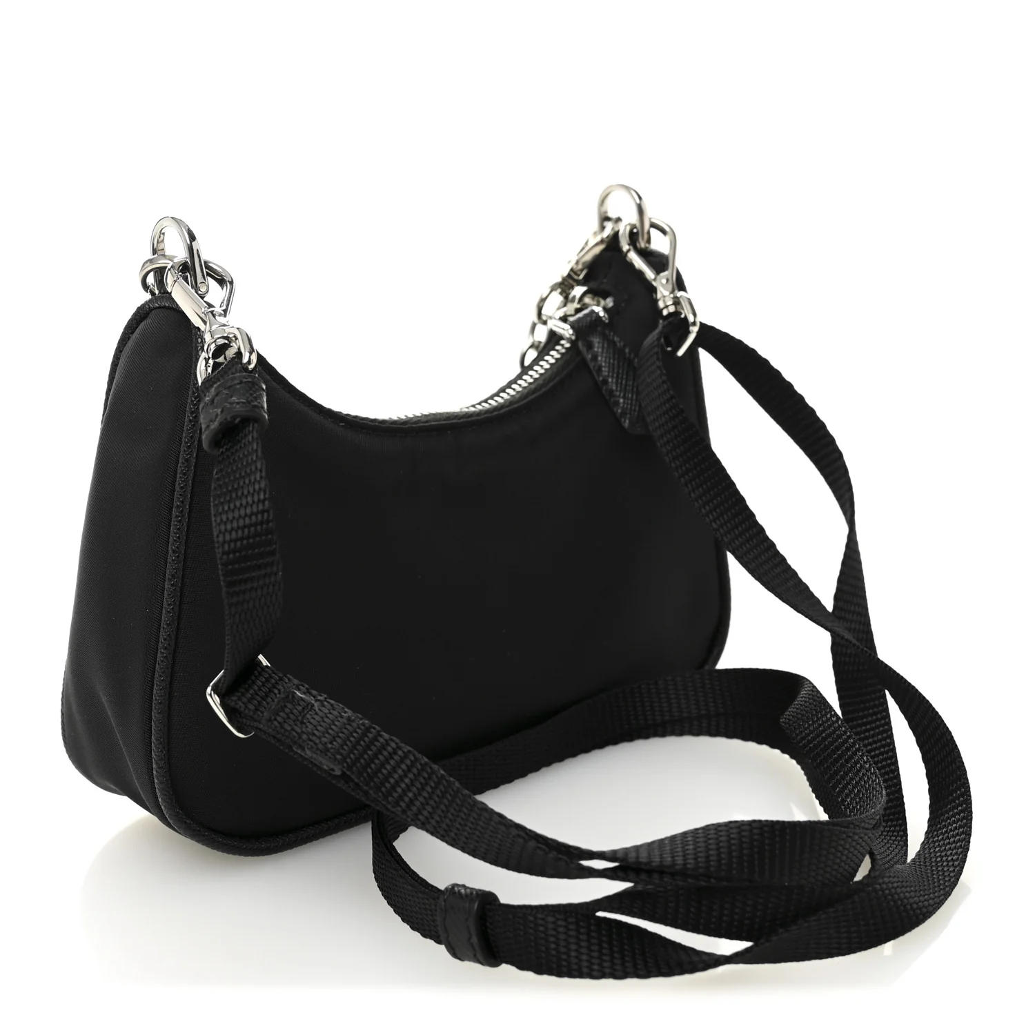 Tessuto Nylon Mini Re-Edition 2000 Shoulder Bag Black - Image 2