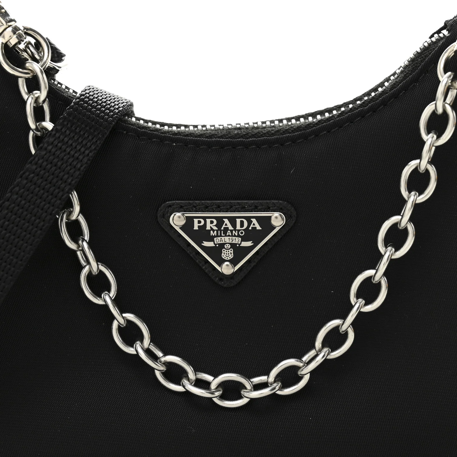 Tessuto Nylon Mini Re-Edition 2000 Shoulder Bag Black - Image 7