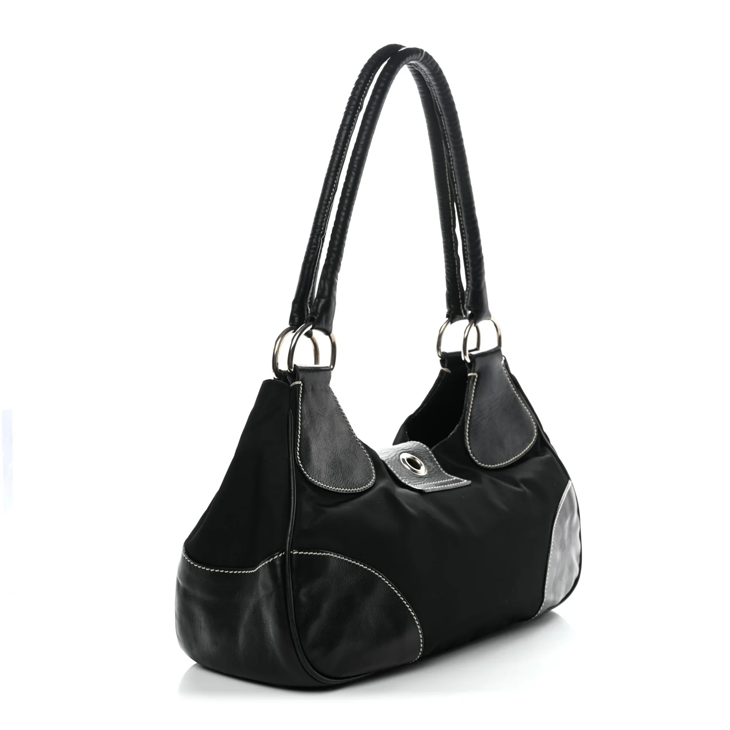Tessuto Nylon Moon Shoulder Bag Black - Image 3