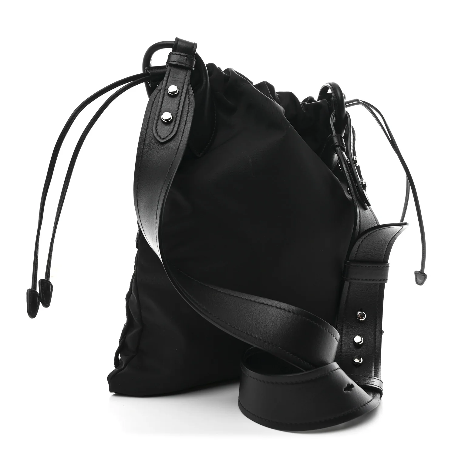 Tessuto Nylon Passama Embroidered Bag Black - Image 3