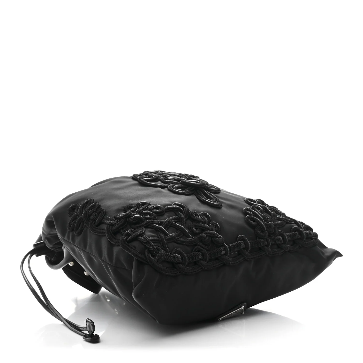 Tessuto Nylon Passama Embroidered Bag Black - Image 4